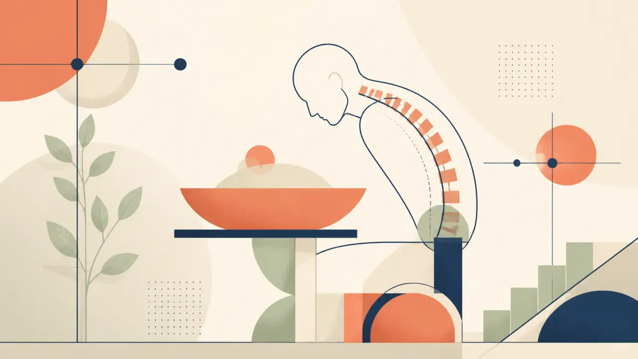 Illustration Bauhaus d’un corps humain interagissant avec des formes géométriques