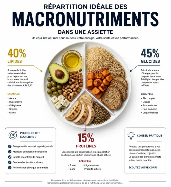 Répartition des macronutriments pour un nutri conseil équilibré