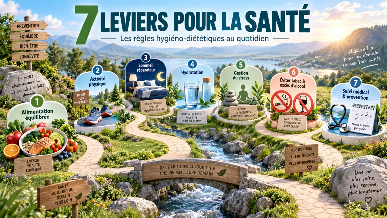 Les règles hygiéno-diététiques reposent sur 7 leviers concrets