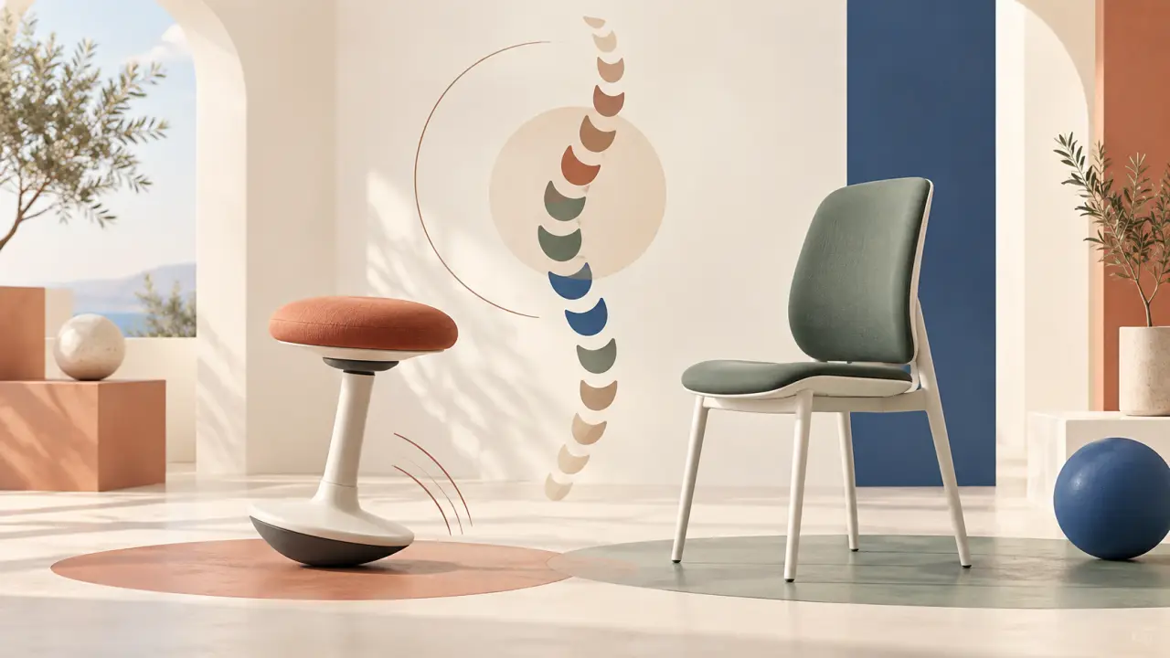 Comparaison entre un tabouret actif et une chaise classique pour préserver le dos