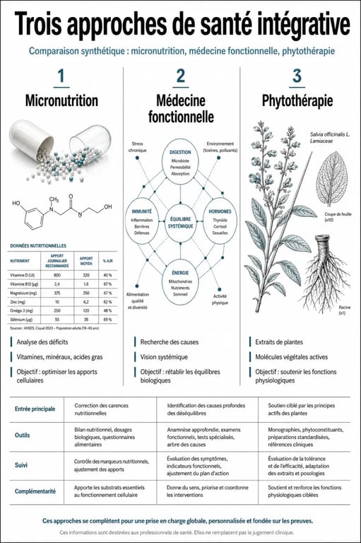 Medecin micronutrition comparé à la médecine fonctionnelle et à la phytothérapie