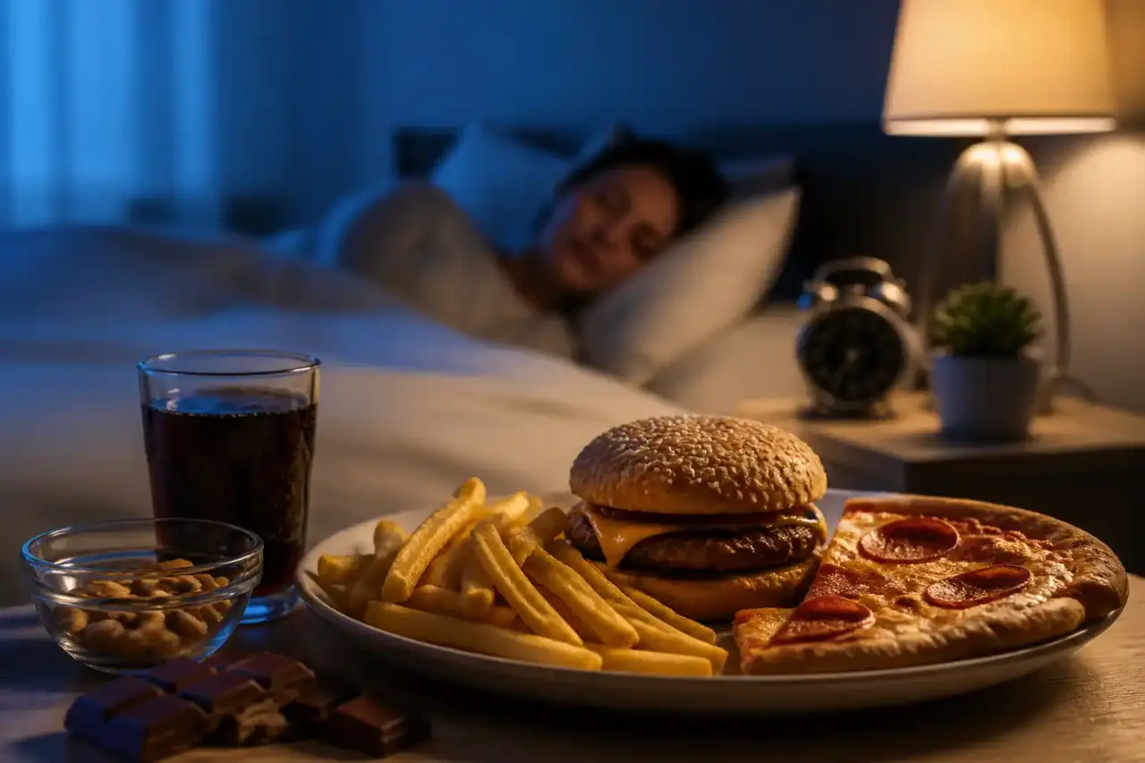 Composition Bauhaus représentant une assiette du soir équilibrée et le rythme du sommeil