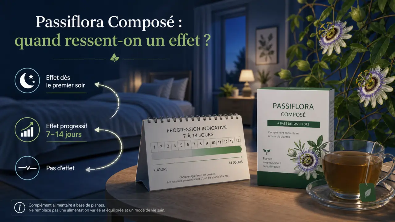 Passiflora Composé : effet dès le premier soir, sur 7 à 14 jours ou pas du tout ?