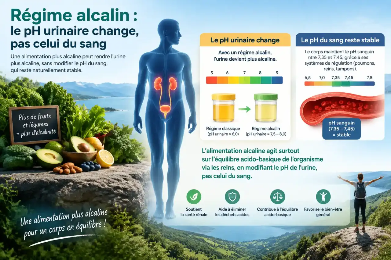 Régime alcalin : le pH urinaire change, pas celui du sang