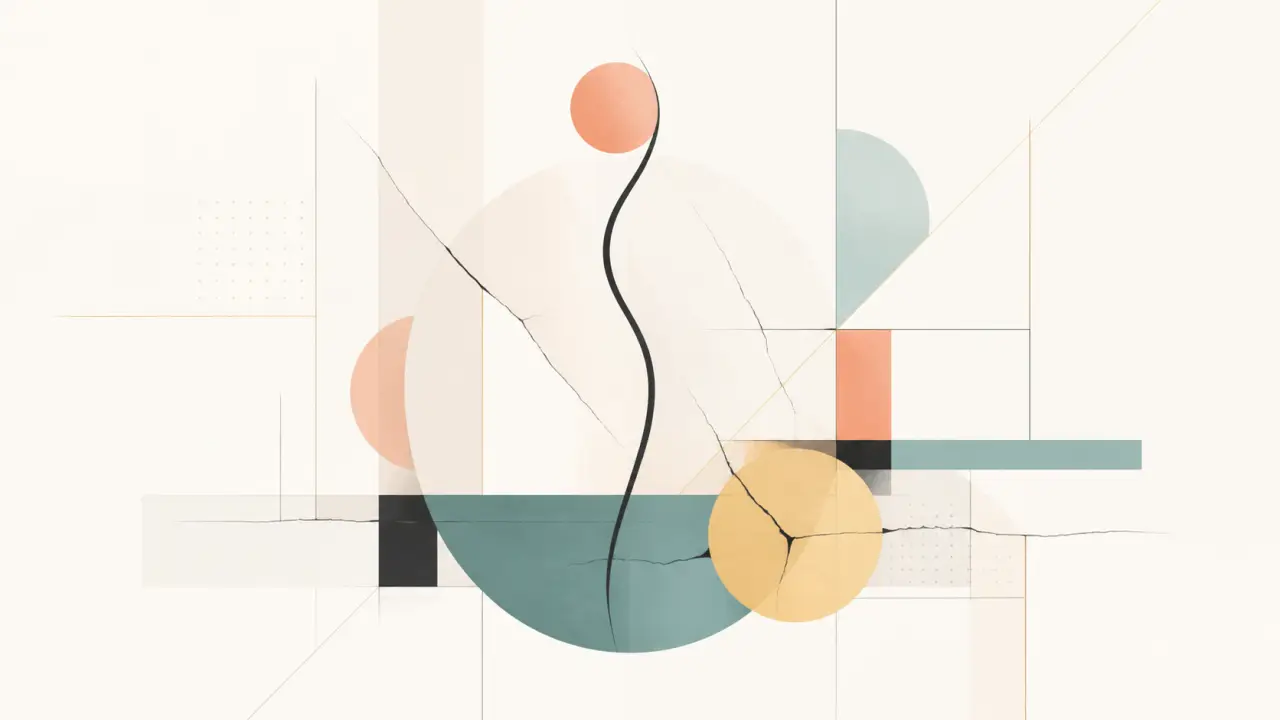 Illustration Bauhaus de la silhouette humaine et de formes géométriques