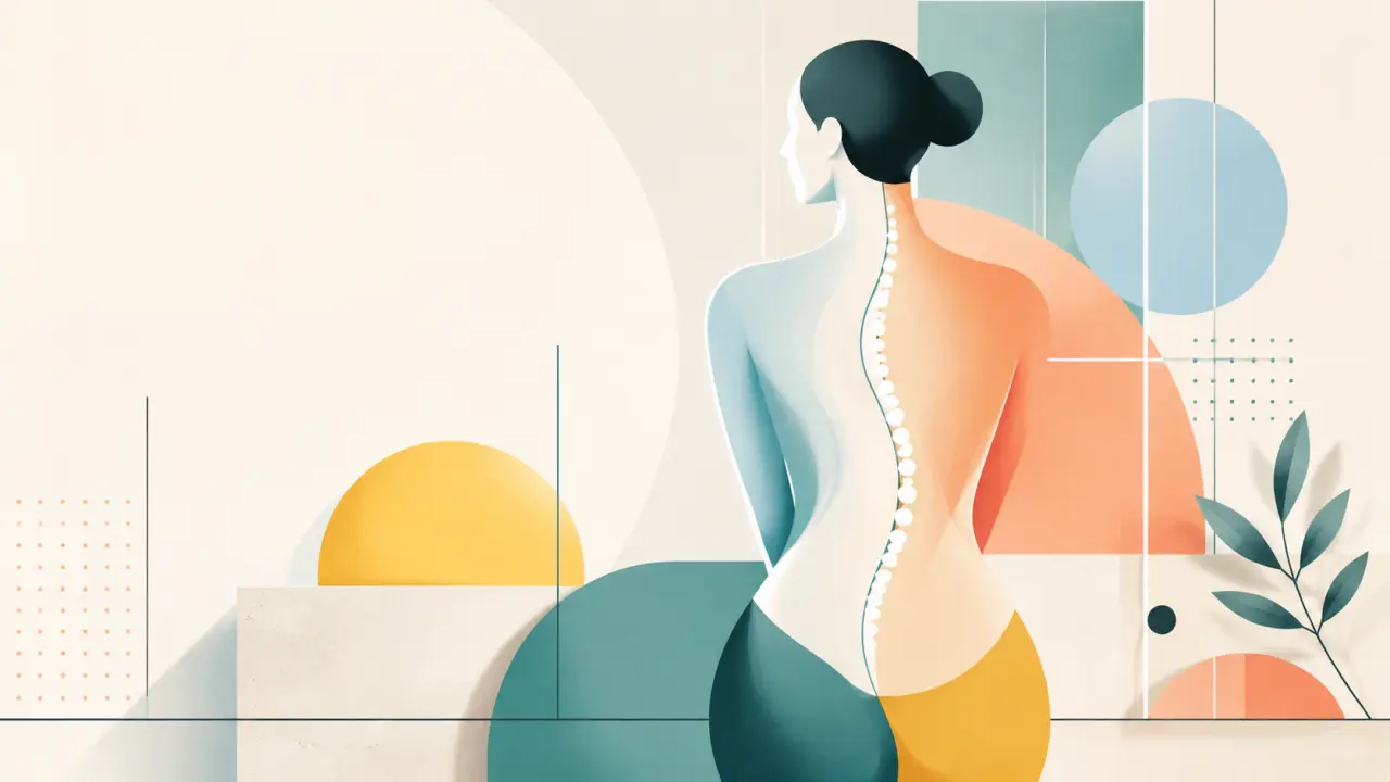 Illustration abstraite du corps humain et de formes géométriques