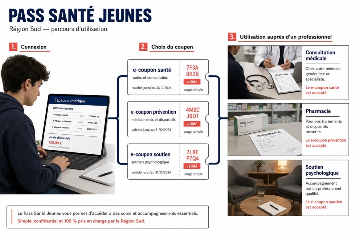 Pass santé jeunesse : fonctionnement des e-coupons et usages possibles